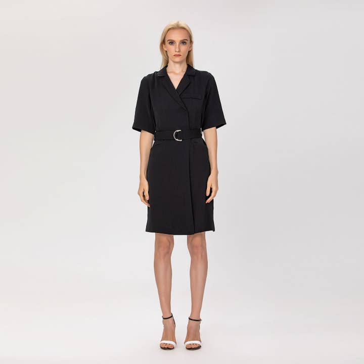 Belted blazer dress for wholesale by Smart and Joy