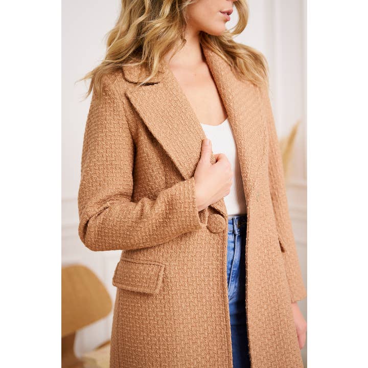 Attentif Paris - Wholesale Jas - Dames - Lang getailleerde jas met wol