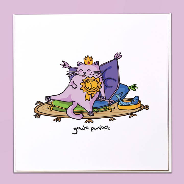 Du är purrfekt Vykort för wholesale av The Crafty Giraffe