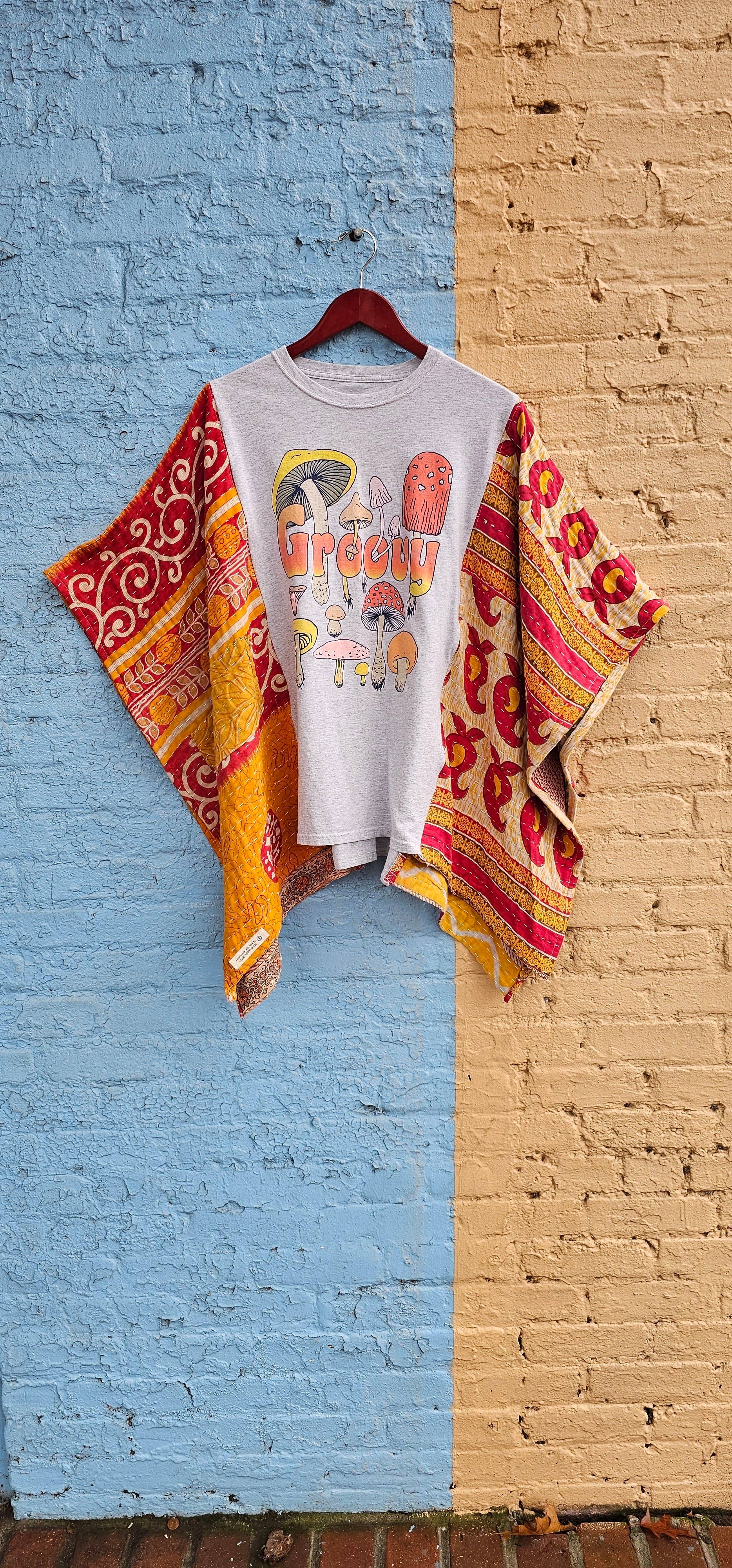 Little Hippie Chick – wholesale Poncho - Dam – Unik Kantha-poncho i ny tappning9