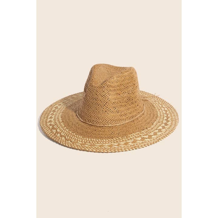 Anarchy Street - Wholesale Straw Hat - Women's - Two Tone Floppy Boho Straw Hat