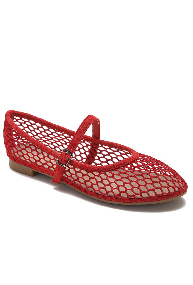 Joia Paris - Wholesale Flats - Women's - Mesh ballerinas with strap CQ-67729