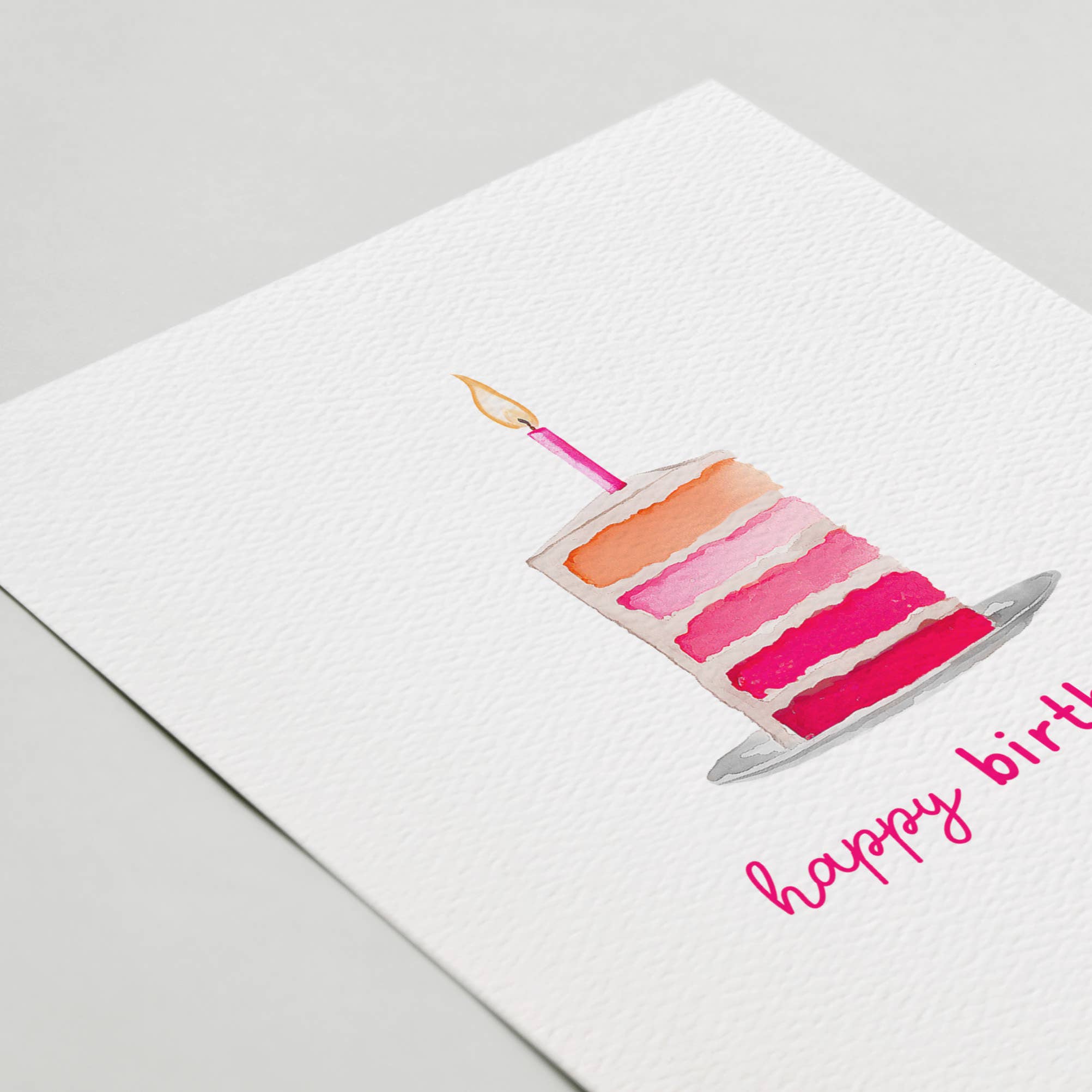 Blue Thistle - Wholesale Birthday Card - Pink Birthday Cake Card, Happy Birthday Card1