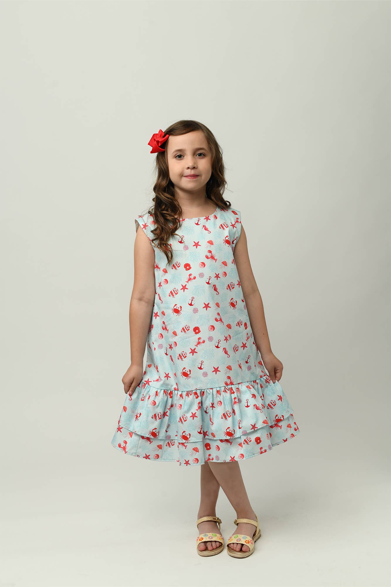 Minna - Wholesale Dress - Kids - Drop waist Dress - Summertime at the Cape Sea Creatures3