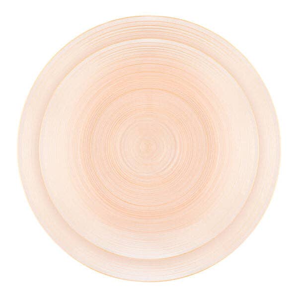 32 Pack Peach Transparent Round Plastic Dinnerware Set (16 Guests) - Crystal Design for wholesale by Posh Setting