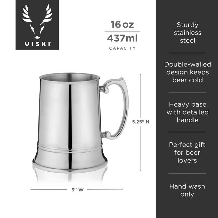 Viski - Wholesale Beer Glass/Mug - Stainless Steel Double Walled Beer Stein5