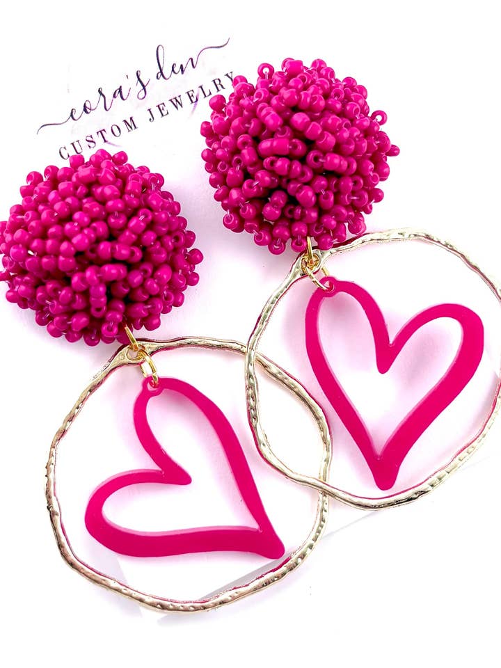 Valentines Heart Earrings for wholesale by Cora's Den