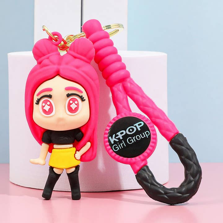 KDH K-pop inspired cartoon character silicone keychain for wholesale by Little Trendy