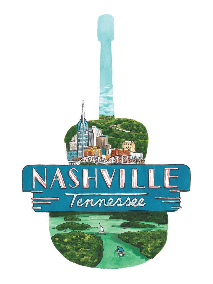 Nashville Tennessee Print for wholesale by Jelly Press