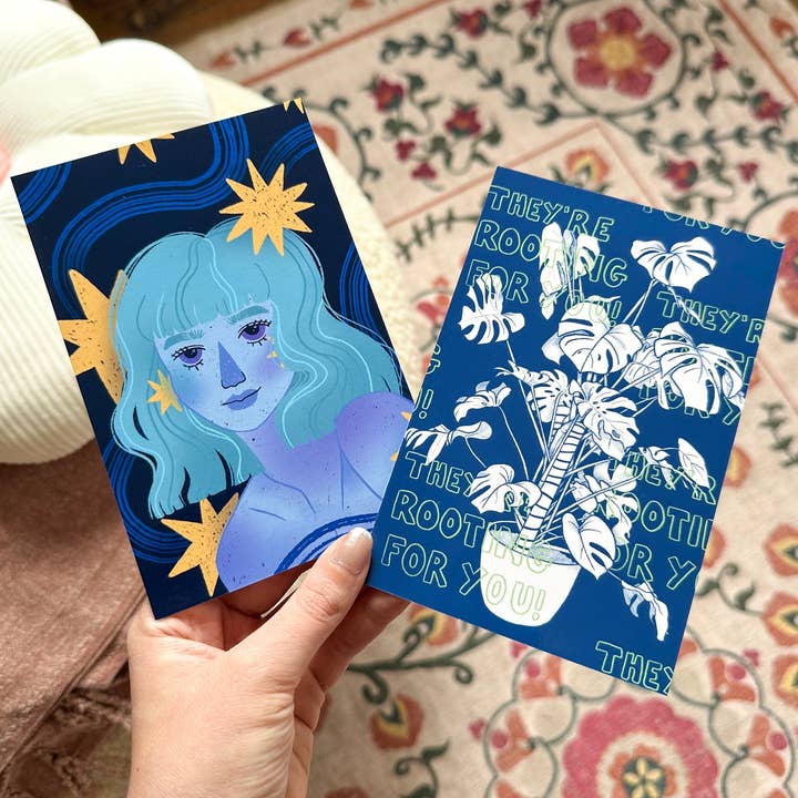 lu bremer design - Wholesale Art Print - they're rooting for you mini art print - 4x6 postcard size3