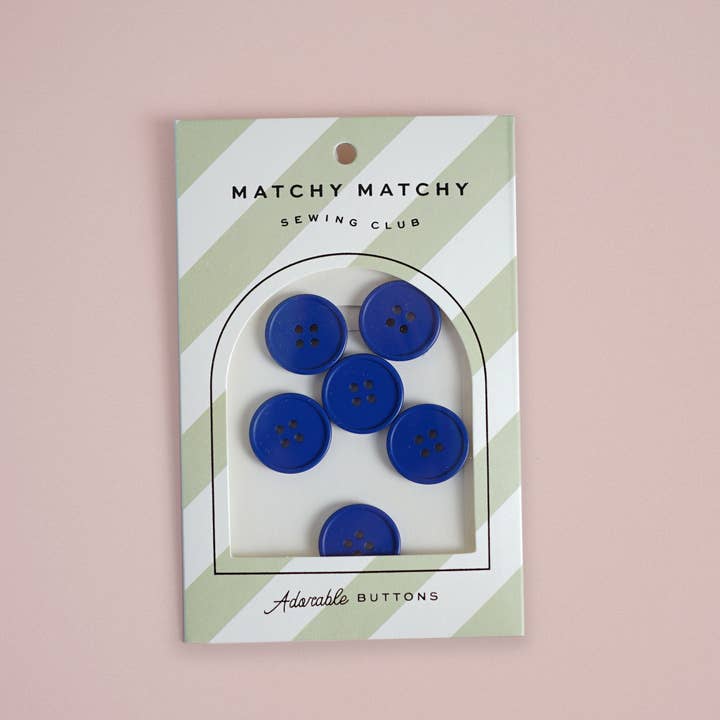 Matchy Matchy Sewing Club - Wholesale Sewing Button/Snap - Cobalt Retro Buttons4