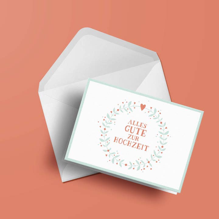 Klappkort // »Tillykke med brylluppet« for engroshandel hos Designfräulein