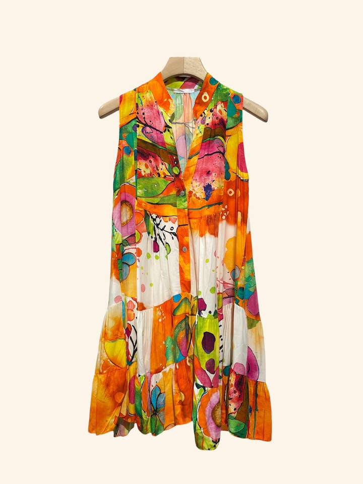 Short Dress Printed Art 10628R for wholesale by Nota bene