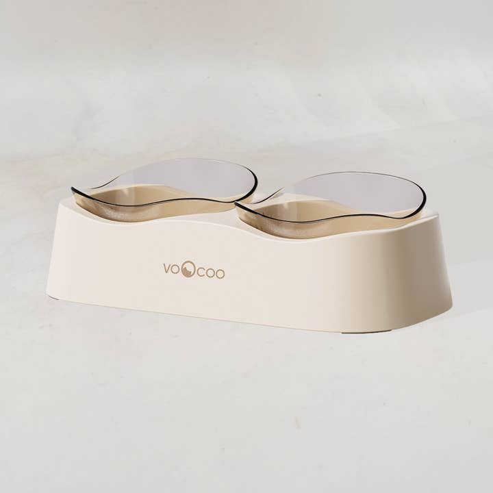 Wave Elevated Pet Food and Water Bowl Duo for wholesale by Voocoo