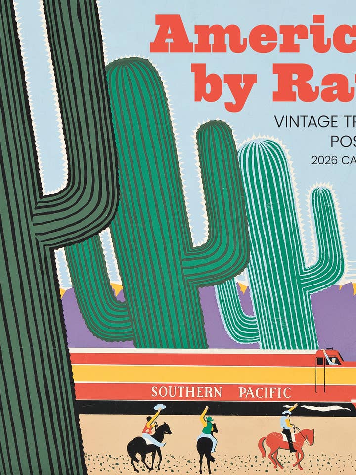 America by Rail: Vintage Travel Posters 2026 Wall Calendar for wholesale by Pomegranate