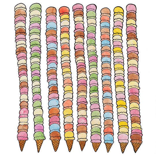 Ice Cream Cones Print for wholesale by Jodi Lynn's Emporium of Doodles