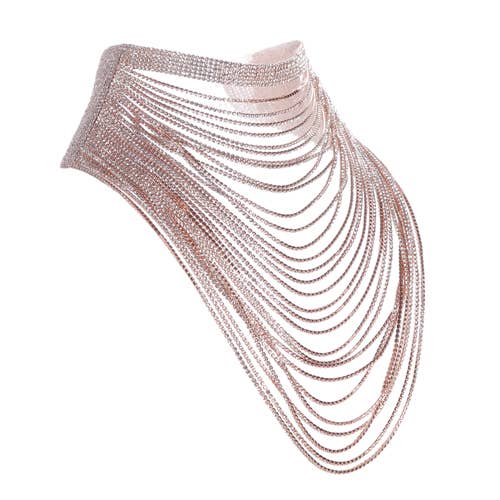 Western Fashion – Großhandel Halsband/Collier – Choker Strass, 30 Linien, drapiert2