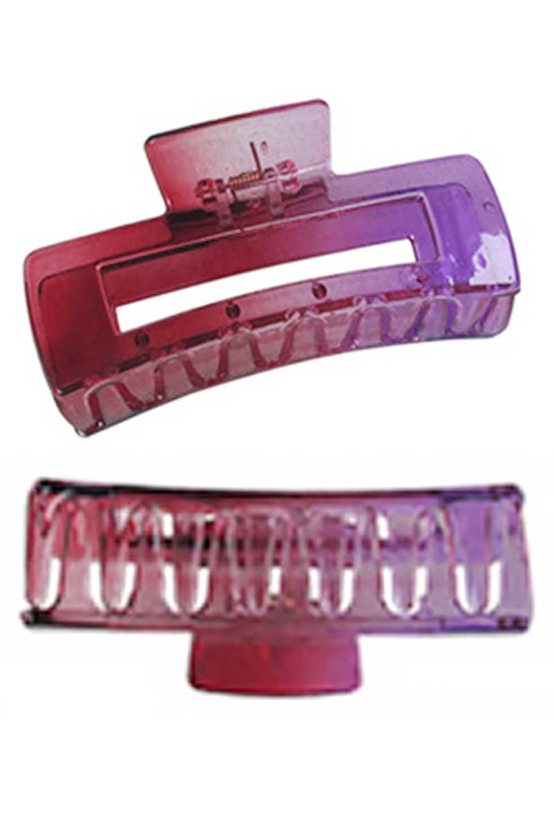 Cap Zone - Wholesale Hair Clip - Women's - Glossy Ombre Gradient Block Clear Y2K Hair Claw1