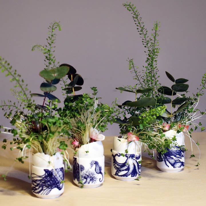 Cream Cornwall - Wholesale Egg Cup/Holder - Bone China Seahorse Egg Cup5