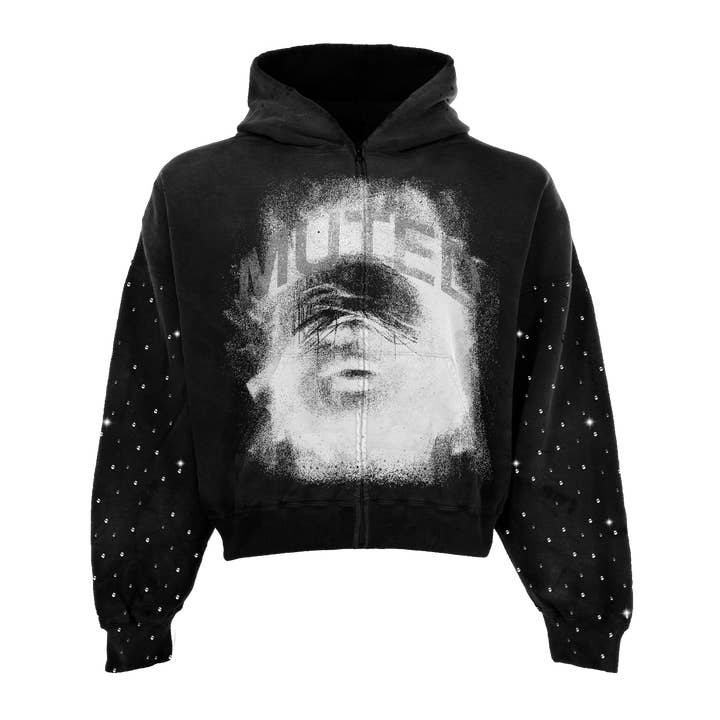 Veste zippée en strass discret pour la vente par Worksofmadness