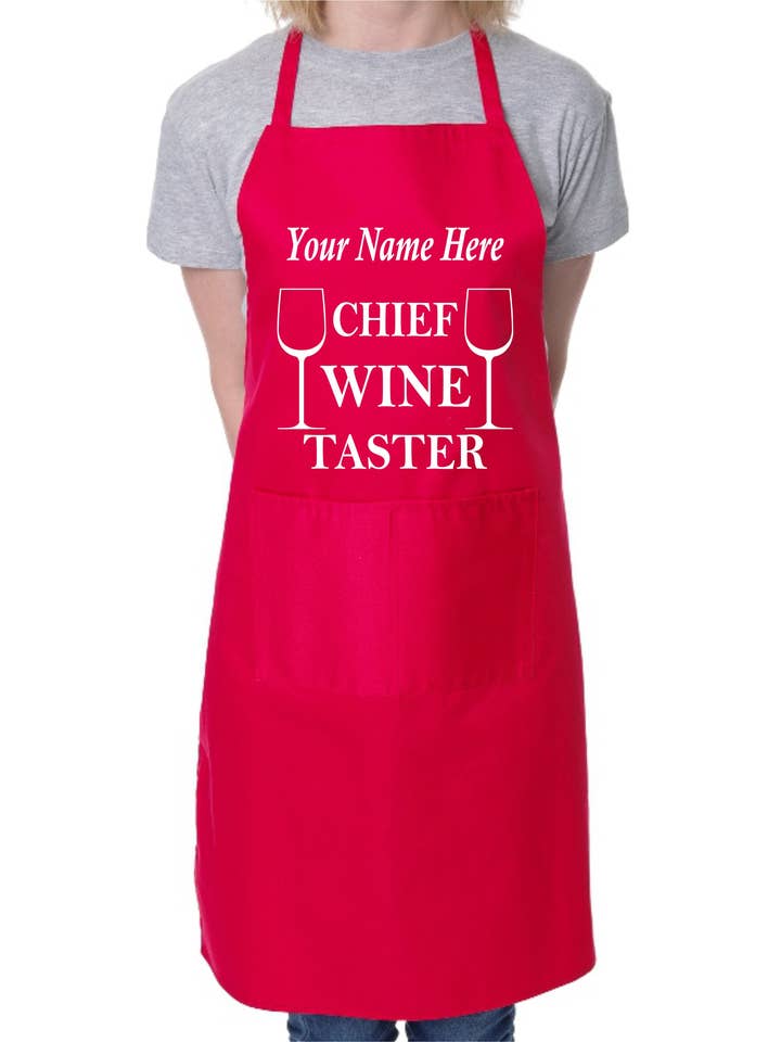 Personalise This Apron Chief Wine Taster Any Name Here BBQ Cooking Apron for wholesale by Print4U