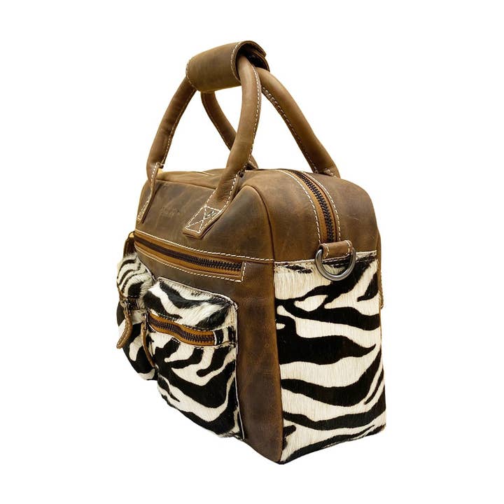 Arrigo - Wholesale Shoulder Bag - Women's - Westernbag Cognac Buffalo Leather with an Animal Print21