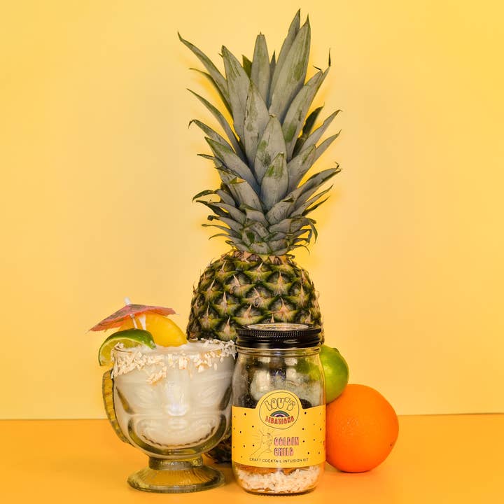 Lou's Libations - Wholesale Cocktail Mix/Syrup - Golden Child Jar | Piña Colada Infusion Kit | Serves 6-8