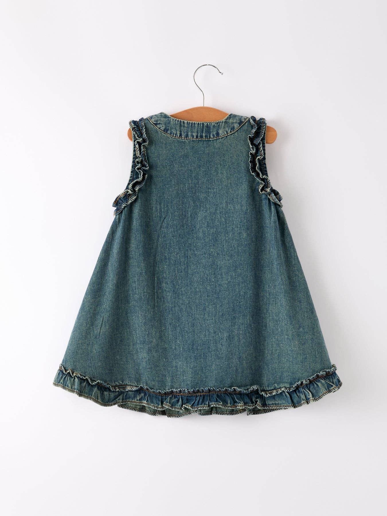 Rylee Faith Designs - Wholesale Dress - Kids - Vintage Denim Ruffle Girls Dress1