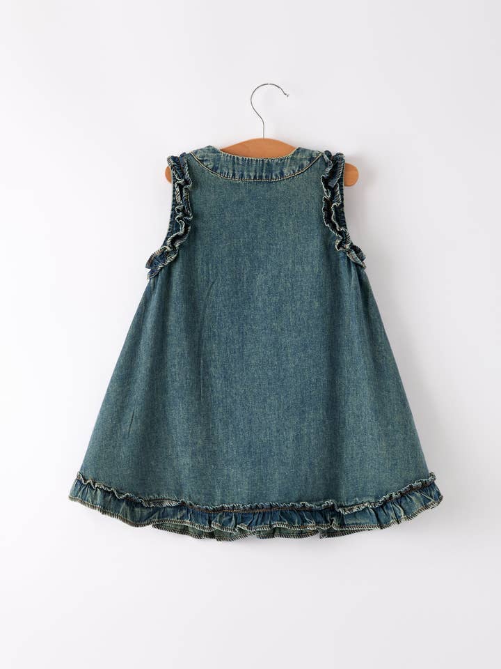 Rylee Faith Designs - Wholesale Dress - Kids - Vintage Denim Ruffle Girls Dress1