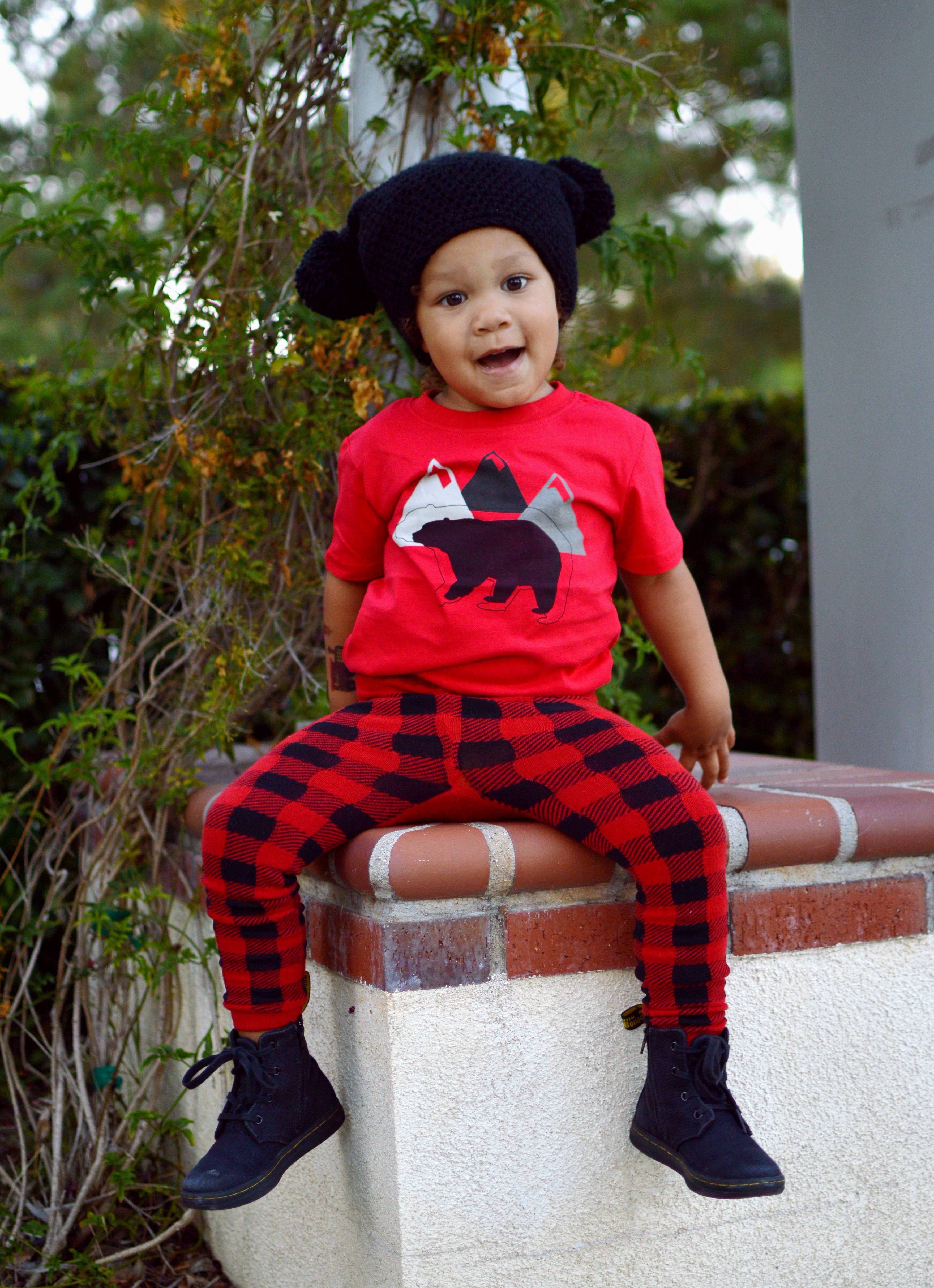 Doodle Pants – Engroshandel T-shirt - Børn – Black Bear Toddler og Kids Shirt2