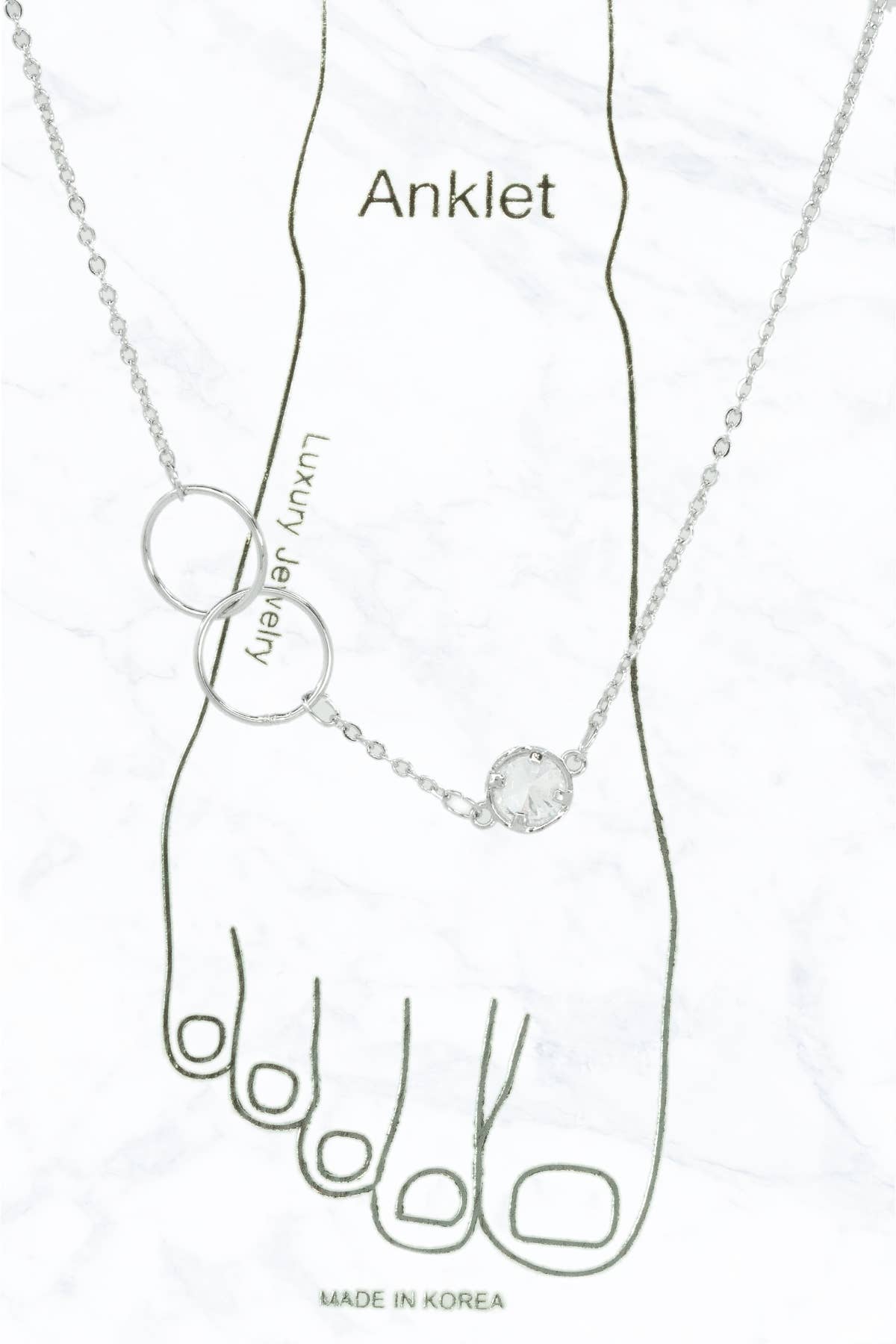 Suzie Q USA - Wholesale Anklet - Dual Hoop Metal Chain Anklets1