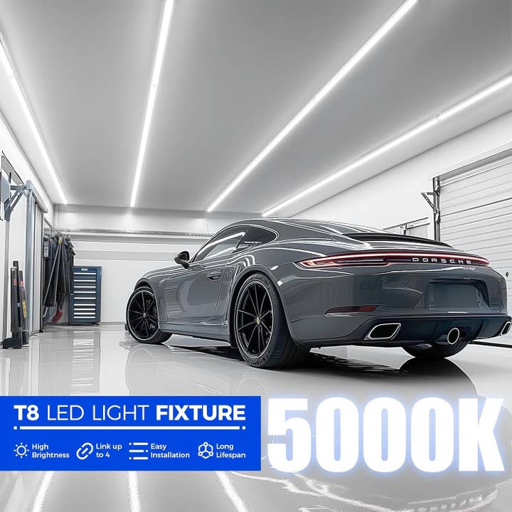 K LED Shop Light, 8FT 72W 10000LM 5000K, Daylight White, V Shape, Clear Cover, Hight Output, Linkable, T8 LED Tube Lights, for Garage 8 Foot with Plug (Pack of 10) for wholesale on Faire3