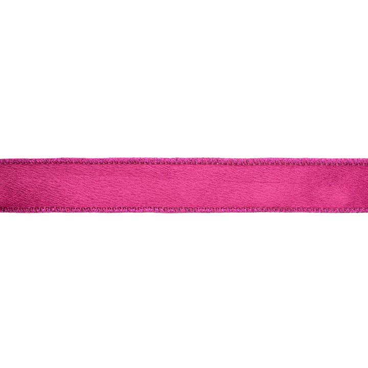LA Ribbons Wholesale – wholesale Ribbon – Gift wrapping – 1" Wired Shimmer Satin Ribbon | Fushia with Fushia Backing | 10 Yard Roll
2