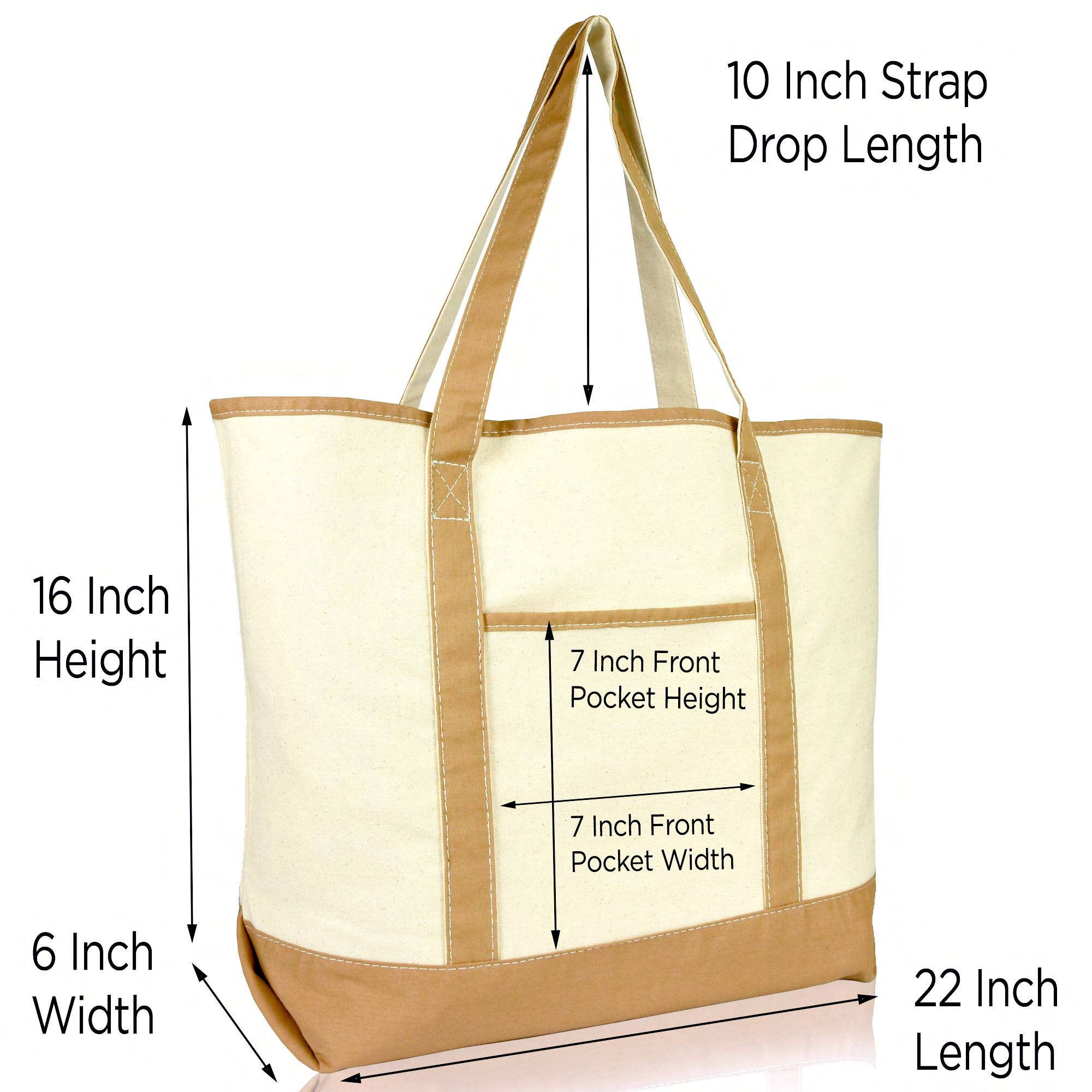 Dalix - Wholesale Tote Bag - Women's - DALIX 22" Open Top Heavy Duty Deluxe Tote Bag Outer Pocket6