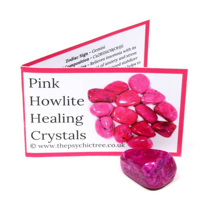Pink Howlite Crystal & Guide Pack for wholesale by The Psychic Tree
