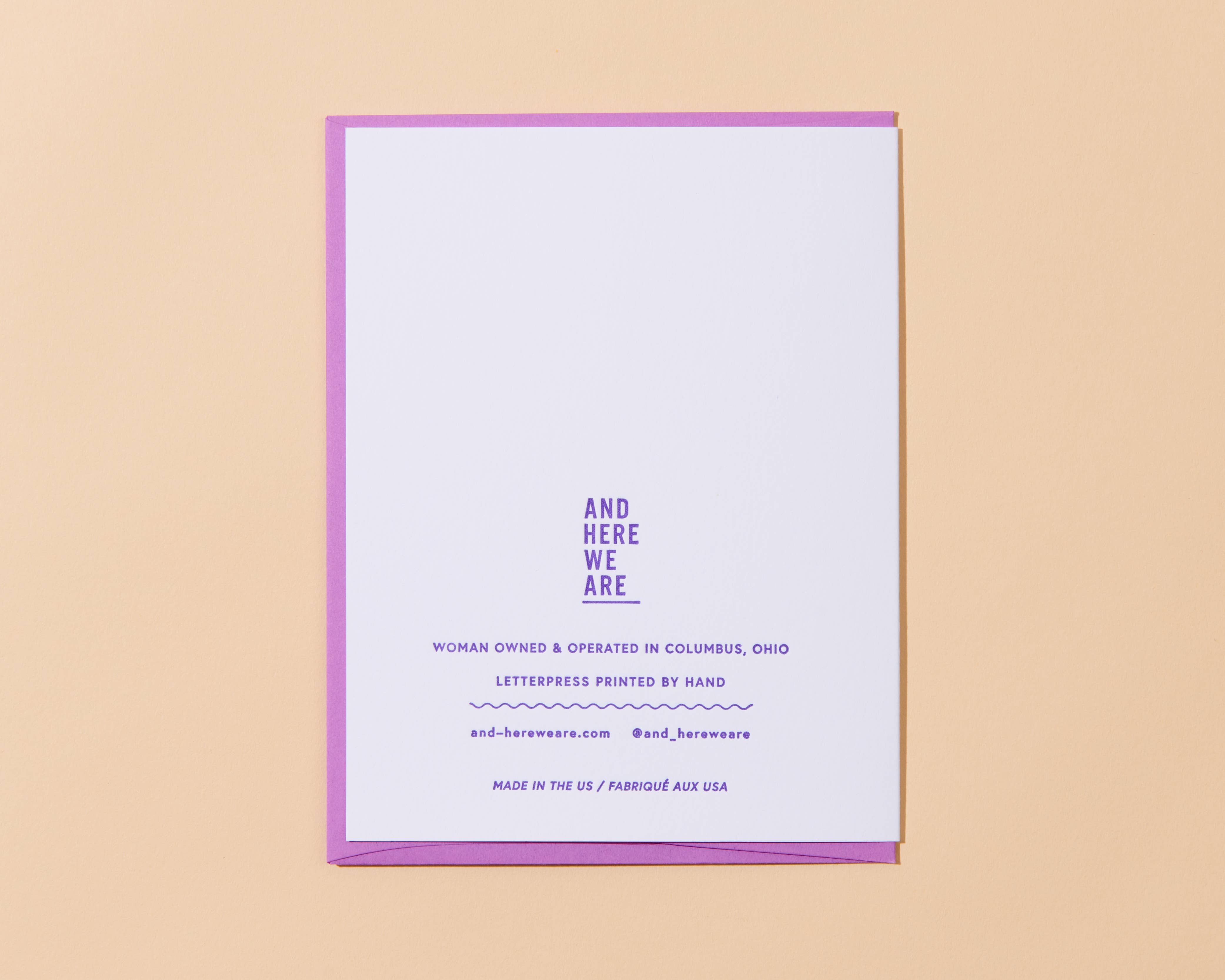 And Here We Are – wholesale Baby card – Babe Alert Letterpress Greeting Card - New Baby, Baby shower- Made in USA2