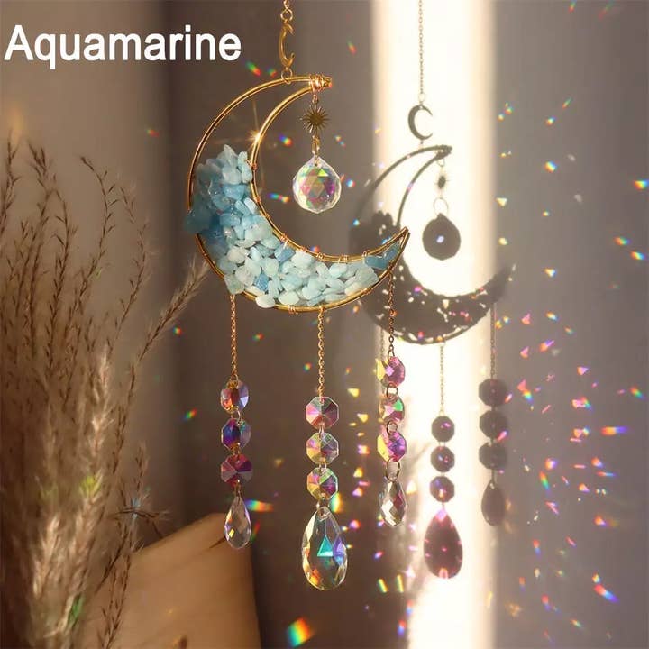 Earth's Gems Boutique - Wholesale Suncatcher - Moon crystal suncatcher- Energy Boost hanging wall decor