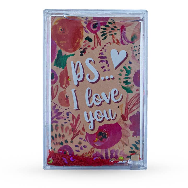 "I Love You" Clear Plastic Glitter Water Picture Frame for wholesale by BestPysanky