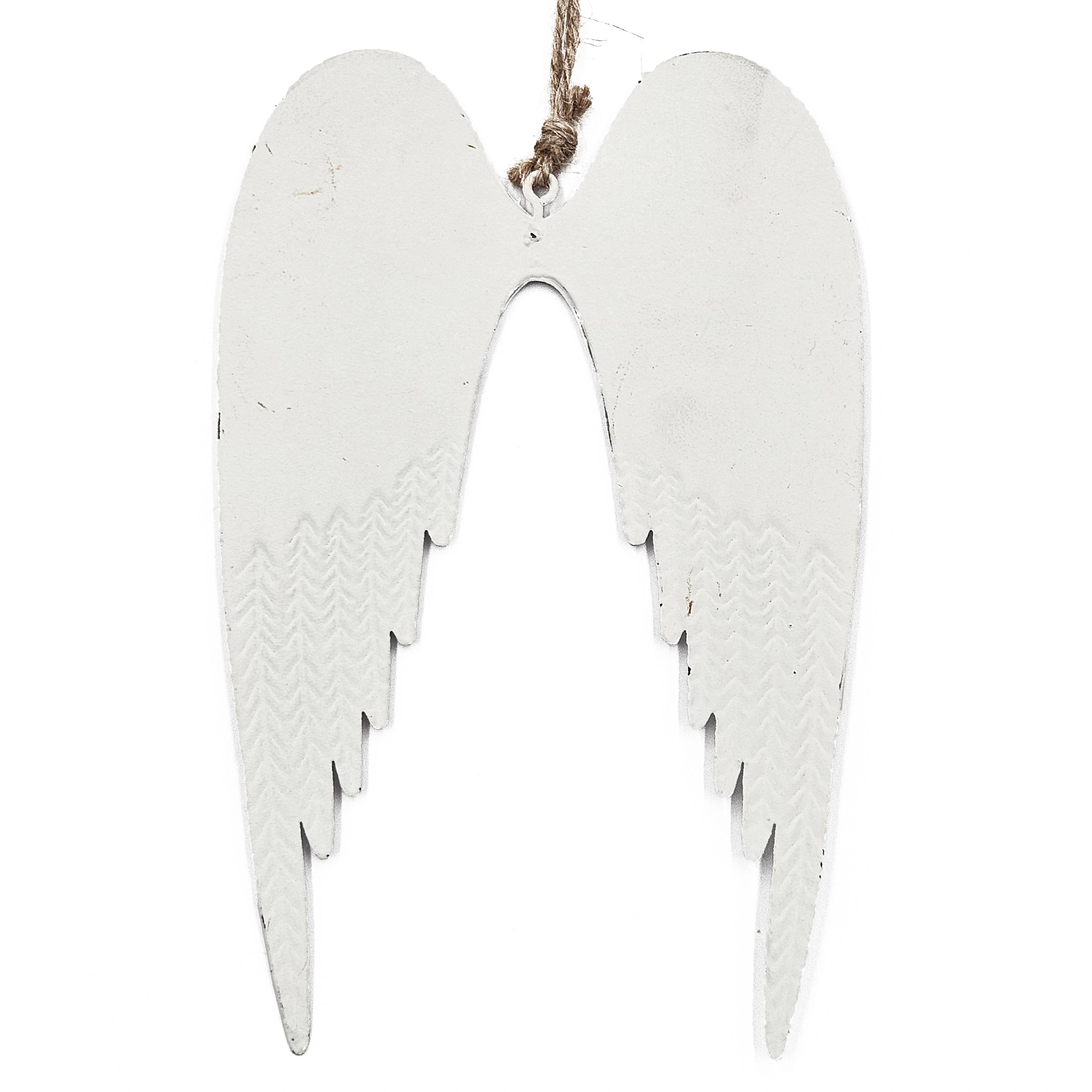 A&B Home Group Inc. - Vente Objets de décoration - Ornement suspendu en fer avec ailes 5x7,5", blanc2