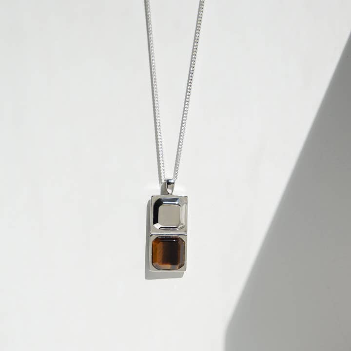 ROCK & STEEL - Wholesale Pendant/Charm Necklace - Kette HORUS TIGERAUGE | 925 SILBER