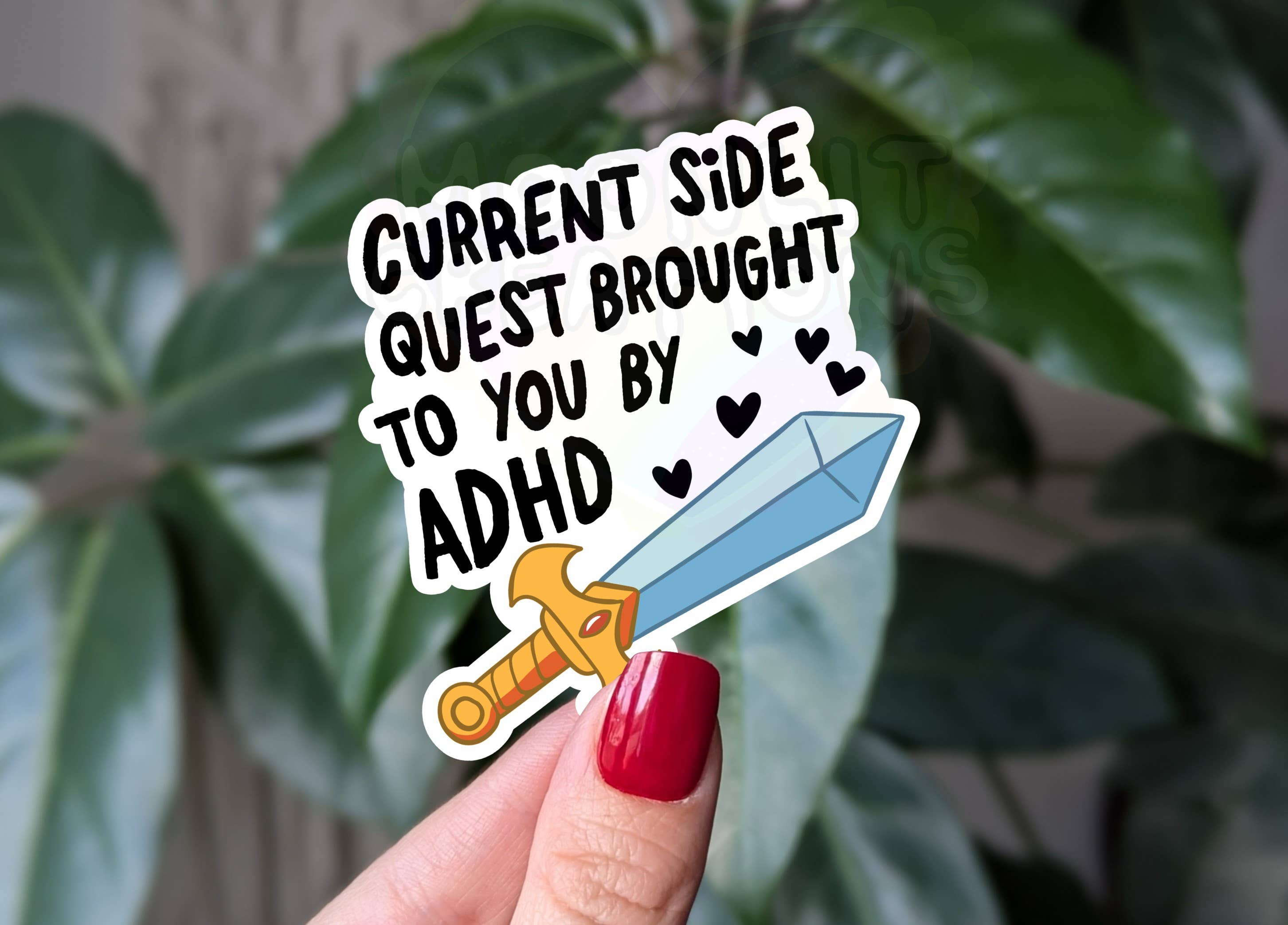 Moonlit Creations - Wholesale Sticker - Current side quest brought to you by ADHD vinyl sticker