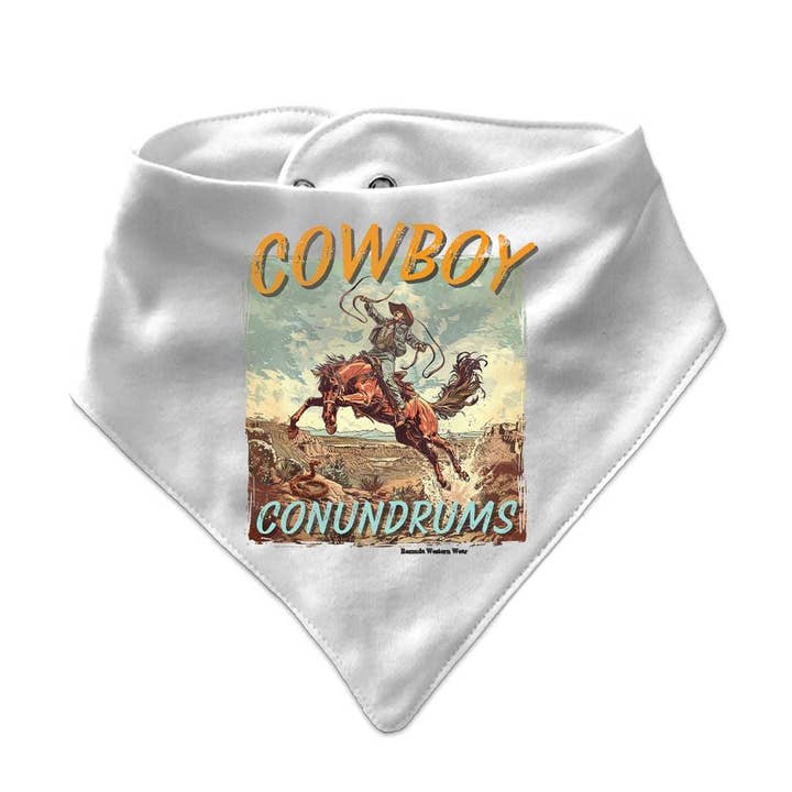 Remuda Western Wear - Wholesale Bandana Bib - Cowboy Conundrums Infant Bandana Style Western Bib8