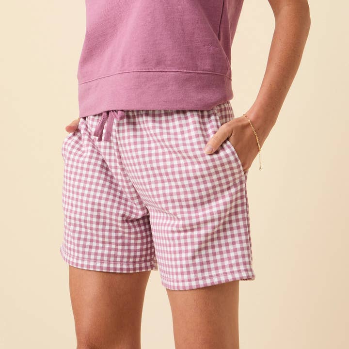 Gingham Boyfriend Short - Grapeade voor wholesale door Lauren James