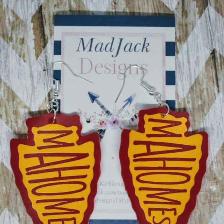 MadJack Designs - Vente Boucles d'oreilles pendantes - Boucles d'oreilles Mahomes Arrowhead