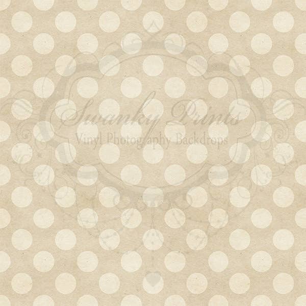7ft x 7ft Vinyl Photography Backdrop / Tan Grunge Polka Dots for wholesale by Swanky Prints
