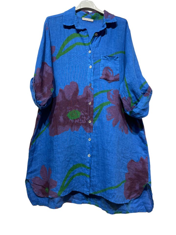 LINEN & COTTON HOUSE - Wholesale Buttoned-down shirt – Women's - 46102 FLORAL LINEN SHIRT8