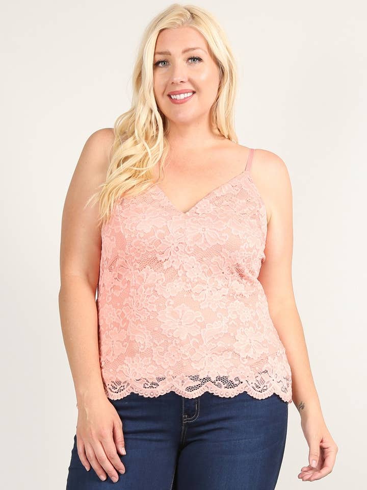 Camisole en dentelle grande taille WG17539-T pour la vente par Haute Fox Plus Size & Contemporary