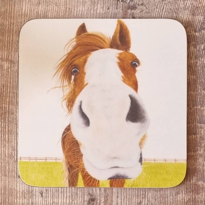 Quadratischer Untersetzer aus Melamin „Brandy the Horse“ für den Großhandel von Lucy's Farm