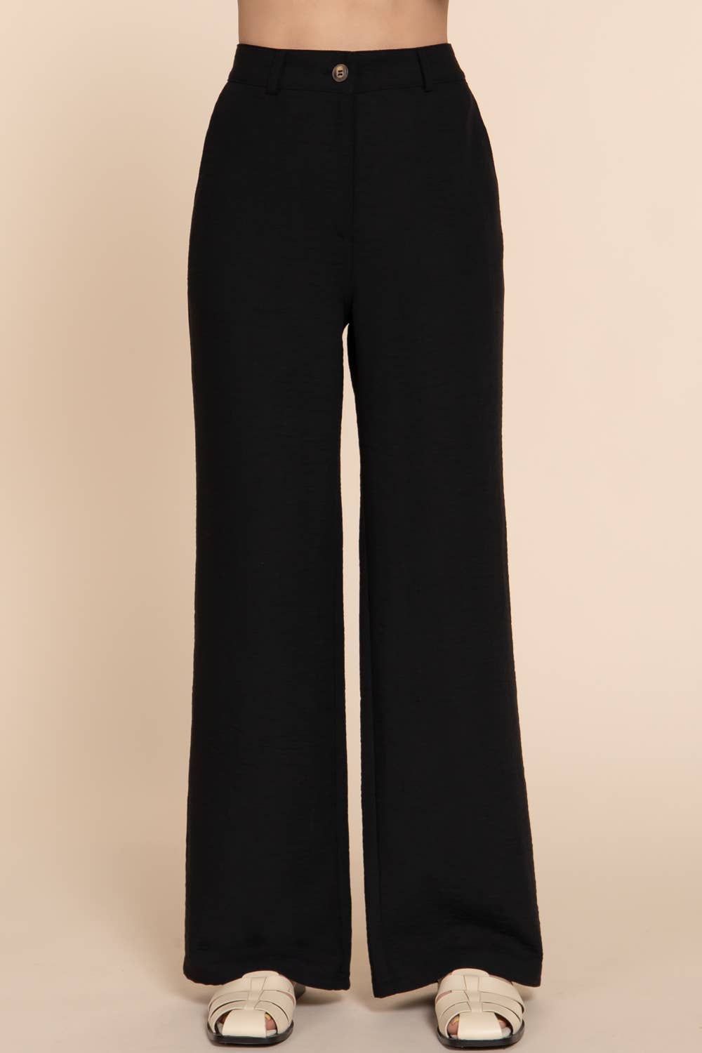 Active Basic | Active USA - Wholesale Pants - Women's - Straight Woven Linen Effect Long Pants7