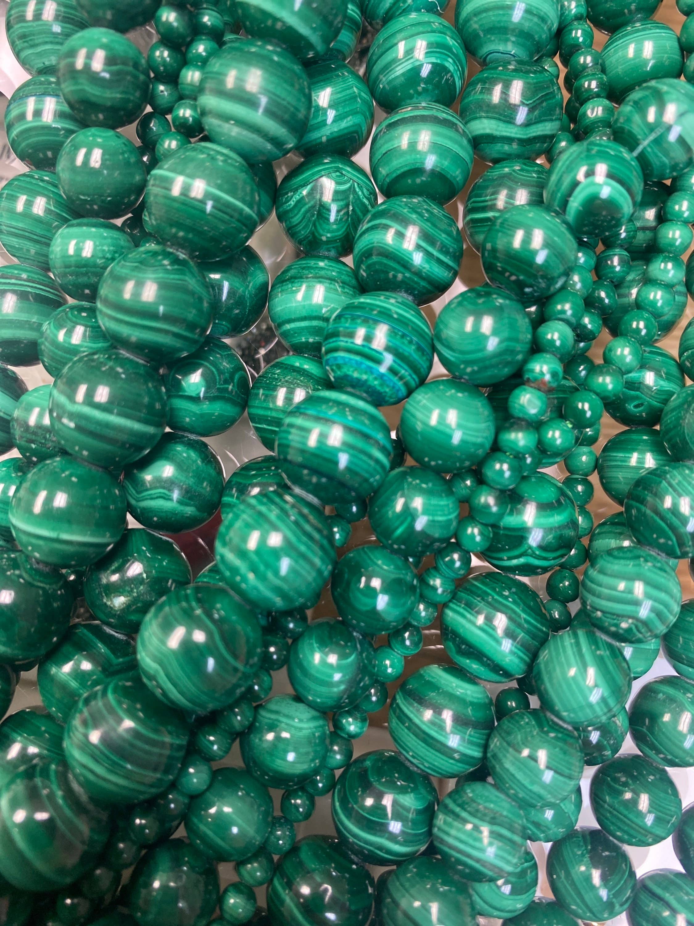 The Bead Bazaar - Wholesale Beads - Natural Real Malachite Beads, Genuine Malachite Beads, Emera1